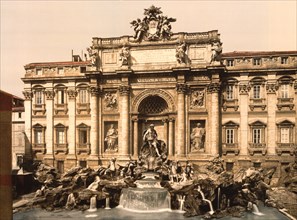 Trevi Fountain, Rome, Italy, Photochrome Print, Detroit Publishing Company, 1900
