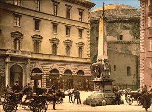 Piazza della Minerva, Rome, Italy, Photochrome Print, Detroit Publishing Company, 1900