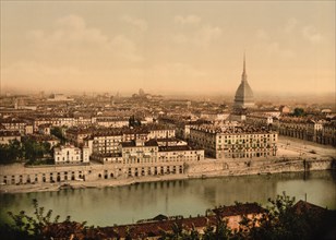General View from Mount of the Capuchins, Turin, Italy, Photochrome Print, Detroit Publishing Company, 1900