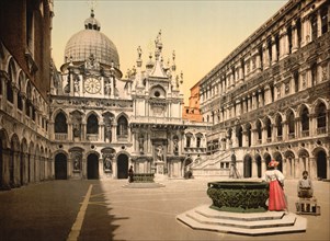 Interior of Doge's Palace, Venice, Italy, Photochrome Print, Detroit Publishing Company, 1900