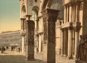 Columns of St. Mark's Church, Venice, Italy, Photochrome Print, Detroit Publishing Company, 1900