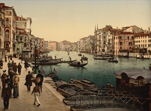 Grand Canal, View II, Venice, Italy, Photochrome Print, Detroit Publishing Company, 1900