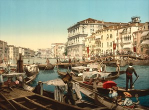 Procession over Grand Canal, Venice, Italy, Photochrome Print, Detroit Publishing Company, 1900
