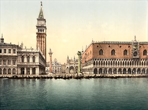 Piazzetta, Venice, Italy, Photochrome Print, Detroit Publishing Company, 1900