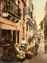 Street Scene, Venice, Italy, Photochrome Print, Detroit Publishing Company, 1900