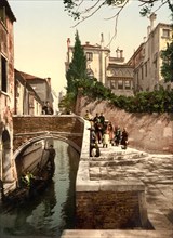 Saint Christopher Canal, Venice, Italy, Photochrome Print, Detroit Publishing Company, 1900