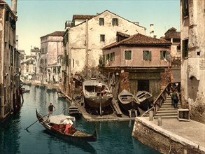 Rio della Botisella, Venice, Italy, Photochrome Print, Detroit Publishing Company, 1900