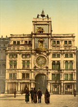 Clock Tower, Piazza San Marco, Venice, Italy, Photochrome Print, Detroit Publishing Company, 1900