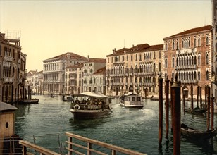 Foscari and Razzonigo Palaces, Venice, Italy, Photochrome Print, Detroit Publishing Company, 1900