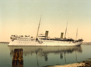 SMY Hollenzollern II Leaving Harbor, Venice, Italy, Photochrome Print, Detroit Publishing Company, 1900