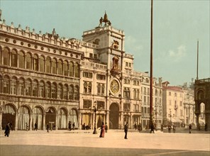 Clock Tower, Piazzetta di San Marco, Venice, Italy, Photochrome Print, Detroit Publishing Company, 1900