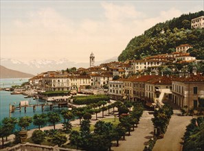 General View, Bellagio, Lake Como, Italy, Photochrome Print, Detroit Publishing Company, 1900