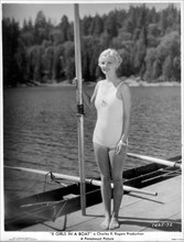 Unidentified Actress, Full-Length Portrait Standing with Oar, on-set of the Film, "8 Girls in a Boat", Paramount Pictures, 1934