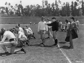 Football Practice, on-set of the Film, "Touchdown", Paramount Pictures, 1931
