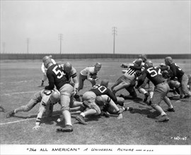 Football Game, on-set of the Film, "The All-American", Universal Pictures, 1932