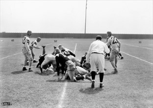 Football Game, on-set of the Film, "The All-American", Universal Pictures, 1932