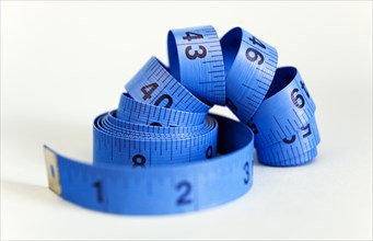 Coiled Blue Measuring Tape
