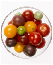 Bowl of Heirloom Cherry Tomatoes from Above