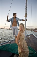 Young Couple on Sailboat, Portrait