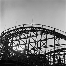 Silhouetted Wooden Roller Coaster