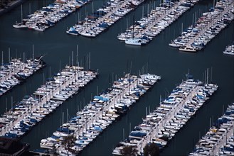 Rows of Boats in Marina, High Angle View