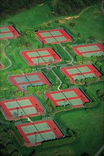 Tennis Courts, High Angle View