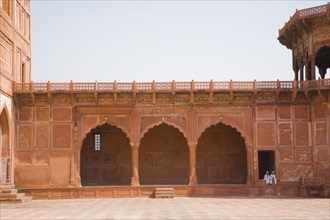Exterior Detail of Taj Mahal Mosque, Agra, India