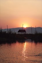 Lake at Sunset, Myanmar