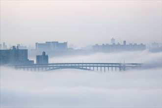 Fog and Bridge, New York City, USA