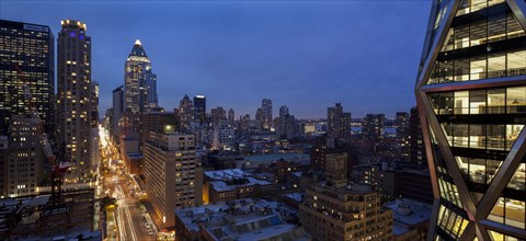 Midtown Manhattan Cityscape at Night, New York City, USA