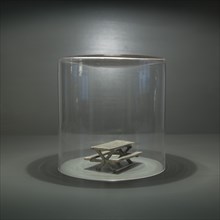 Miniature Picnic Table Inside Clear Glass Jar
