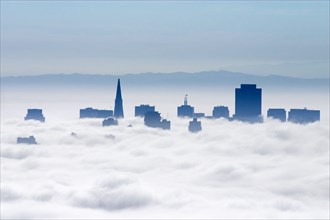 Skyline Above Clouds, San Francisco, California, USA
