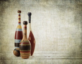 Old Fashioned Wooden Bowling Pins