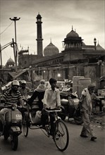 Busy Street Scene, New Delhi, India