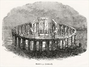 Stonehenge (restored), Illustration from John Cassell's Illustrated History of England, Vol. I from the earliest period to the reign of Edward the Fourth, Cassell, Petter and Galpin, 1857