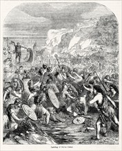 Landing of Julius Caesar, Illustration from John Cassell's Illustrated History of England, Vol. I from the earliest period to the reign of Edward the Fourth, Cassell, Petter and Galpin, 1857