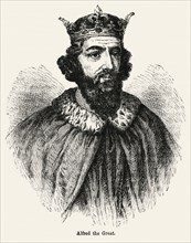 Alfred the Great, Illustration from John Cassell's Illustrated History of England, Vol. I from the earliest period to the reign of Edward the Fourth, Cassell, Petter and Galpin, 1857