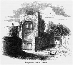 Rougemont Castle, Exeter, Illustration from John Cassell's Illustrated History of England, Vol. I from the earliest period to the reign of Edward the Fourth, Cassell, Petter and Galpin, 1857