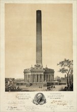 Design of the Washington National Monument to be Erected in the City of Washington, Robert Mills Architect, Lithograph by Charles Fenderich, 1846
