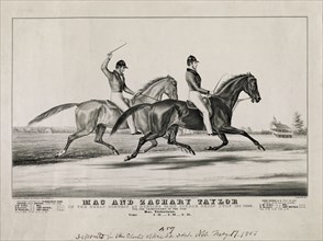 Mac and Zachary Taylor, in the Great Contest at Hunting Park Course Philadelphia, July 18, 1849, for the Championship of the Turf - Mac, Victorious, Lithograph, Nathaniel Currier, 1851