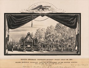 Grand Funeral Pageant at New York July 23, 1850, in honor of the Memory of Major General Zachary Taylor 12th President of the United States, Lithograph, George E. Keefe, 1850