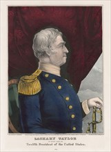 Zachary Taylor, the Nation's Choice for Twelfth President of the United States, Profile Portrait, Lithograph, Nathaniel Currier, 1847