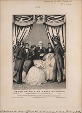 Death of William Henry Harrison, Inaugurated President of the United States March 4th, 1841, Lithograph, Kelloggs & Thayer, 1846