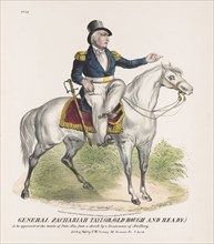 General Zachariah Taylor (Old Rough and Ready), as he Appeared at the Battle of Palo Alto, from a Sketch by a Lieutenant of Artillery, Lithograph, Published by T.W. Strong, 1846