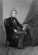 John Tyler (1790-1862), Tenth President of the United States 1841-1845, Seated Portrait, Engraving, C.M. Bell, 1870's