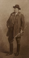 U.S. President Theodore Roosevelt, full-length Portrait, Standing and Holding Horse Whip, Painting, Gari Melchers, Detroit Publishing Company, 1908