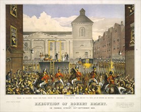 Execution of Robert Emmet in Thomas Street, 20th September 1803, Lithograph, Gies and Company, 1878