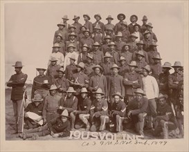 Group Portrait of African American Soldiers in Co. I, 9th United States Volunteer Infantry who fought in the Spanish-American War, by L. Leland Barton, 1899