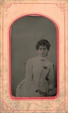 Clarissa Minnie Thompson Allen (1859-1941), African American Educator and Author, Half-Length Portrait, Tintype Photograph, 1870's