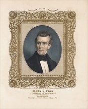 Portraits of the Presidents, James K. Polk, 11th President of the United States, on stone by A. Newsam, Lithograph, P.S. Duval Lith., Published by C.S. Williams, 1846